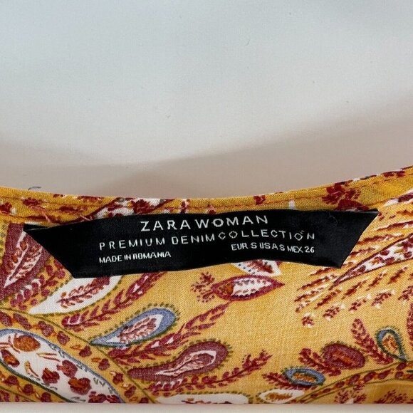 Zara Patchwork Long Maxi Handkerchief Paisley Button Front Dress Women's Size S - Picture 5 of 8
